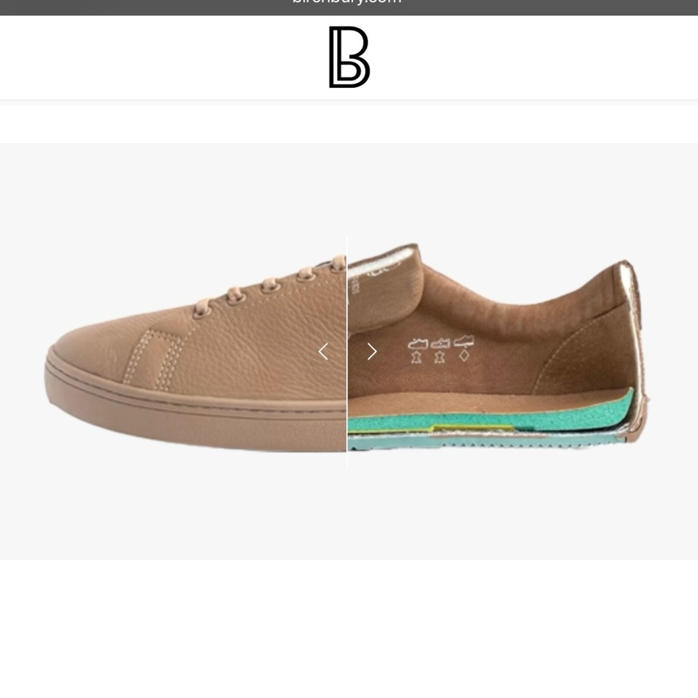 Birchbury Bramford Barefoot Sneaker light brown tan leather size 11.5 - Picture 9 of 10